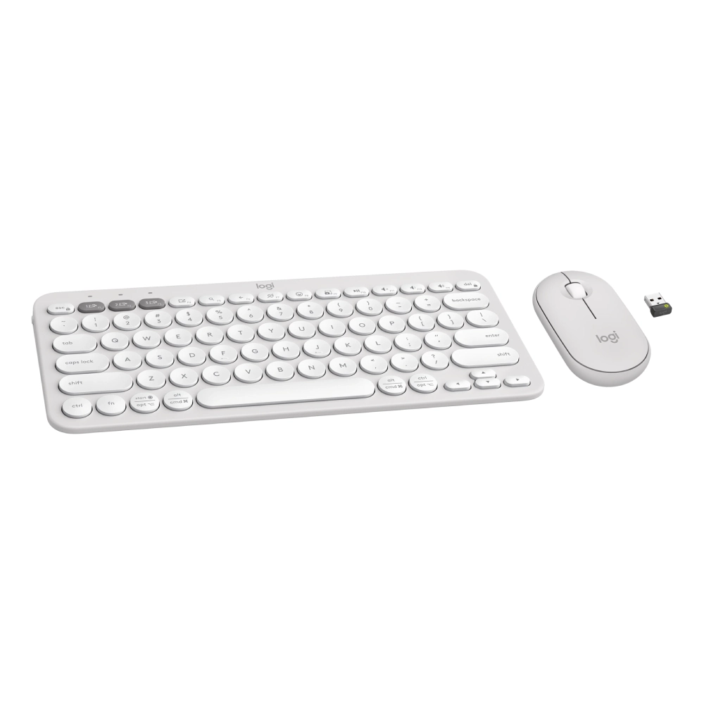 Logitech Bluetooth Keyboard Mouse Combo Pebble 2 White view 2